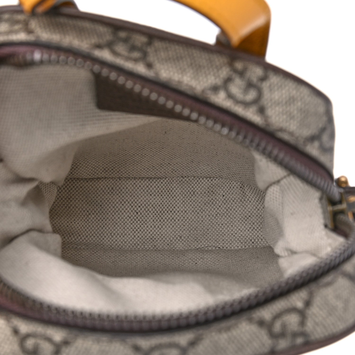 Gucci GG Supreme Monogram Mini Neo Vintage Double Zip Messenger Bag Beige New Acero Crop 6 of 10