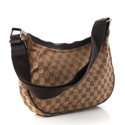 Gucci Monogram Medium Half Moon Hobo Dark Brown 3 of 15