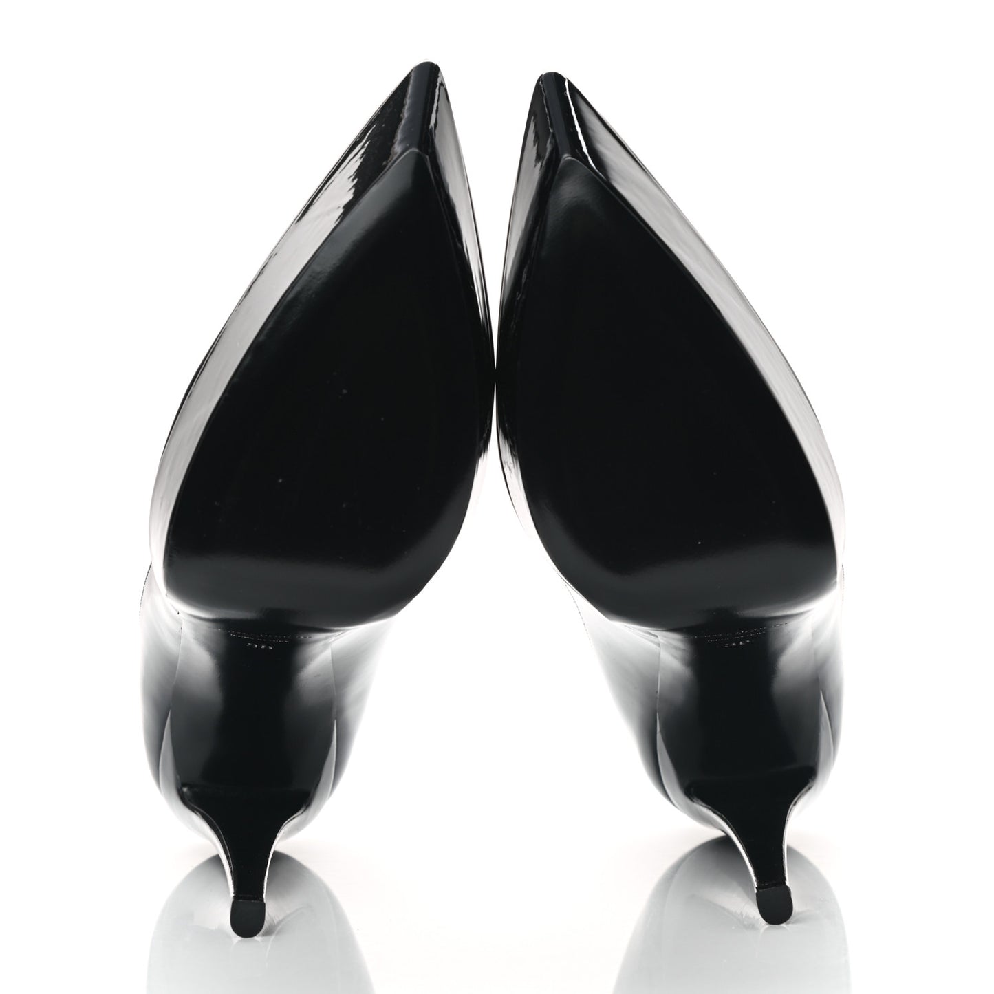 Patent Calfskin Betty 110 Ankle Strap Pumps 38 Black