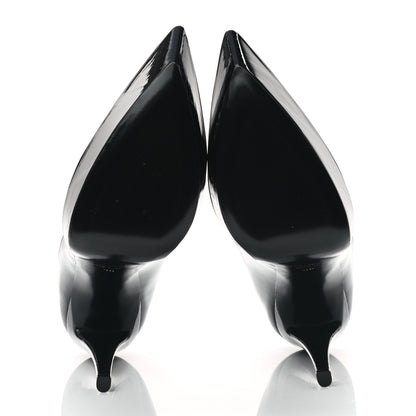 Saint Laurent Patent Calfskin Betty 110 Ankle Strap Pumps 38 Black 5 of 9
