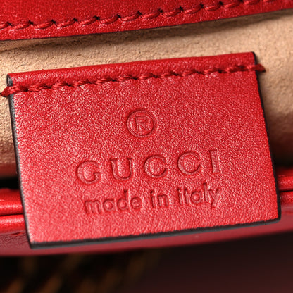 Gucci Calfskin Matelasse Super Mini GG Marmont Shoulder Bag Hibiscus Red 6 of 10