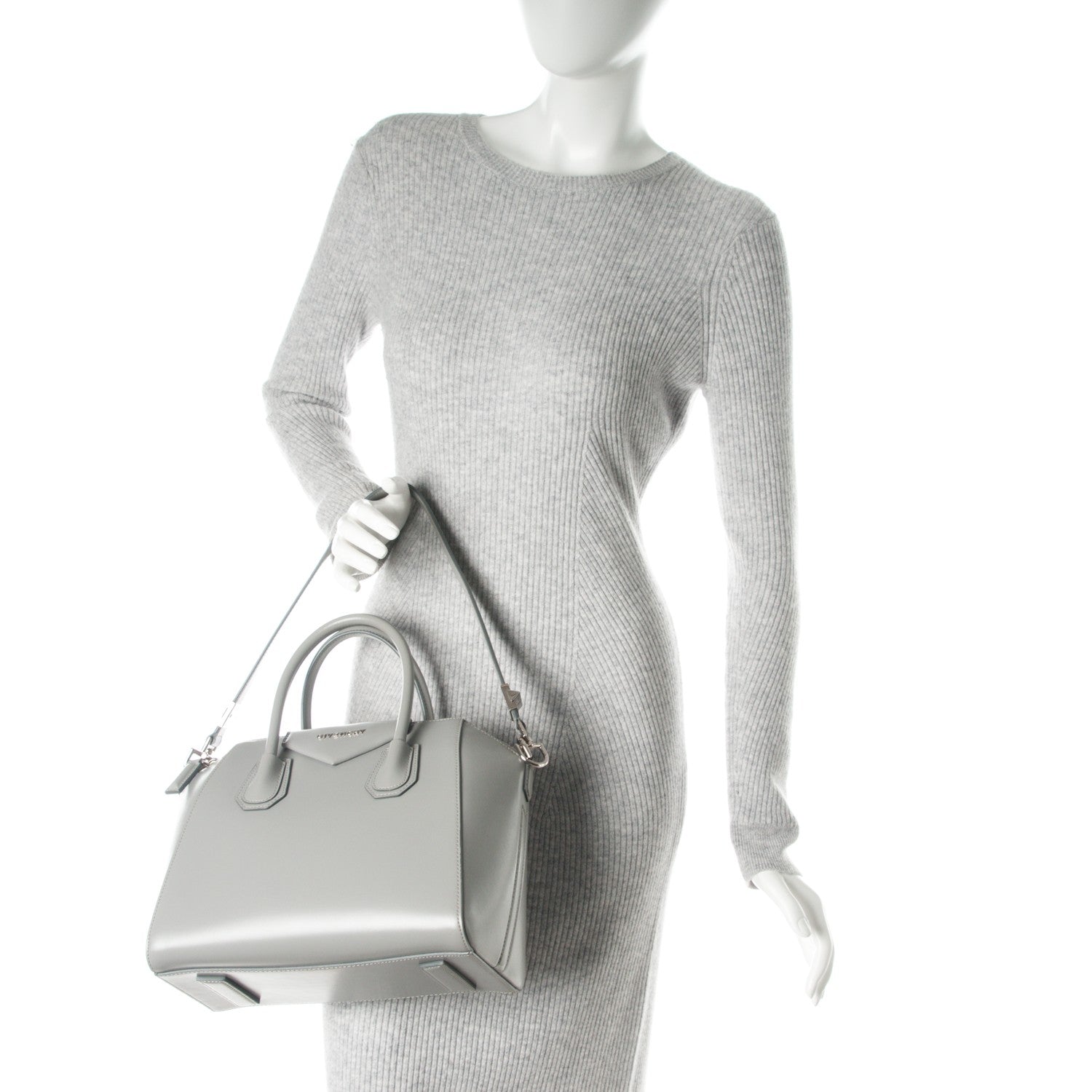 Givenchy Shiny Lord Calfskin Small Antigona Pearl Grey 2 of 7