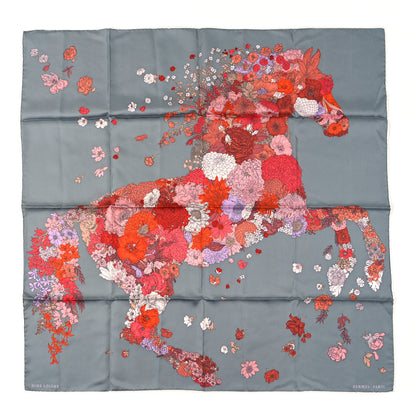 Hermes Silk Robe Legere Scarf 90 Gris Corail Rose Pourpre 1 of 3