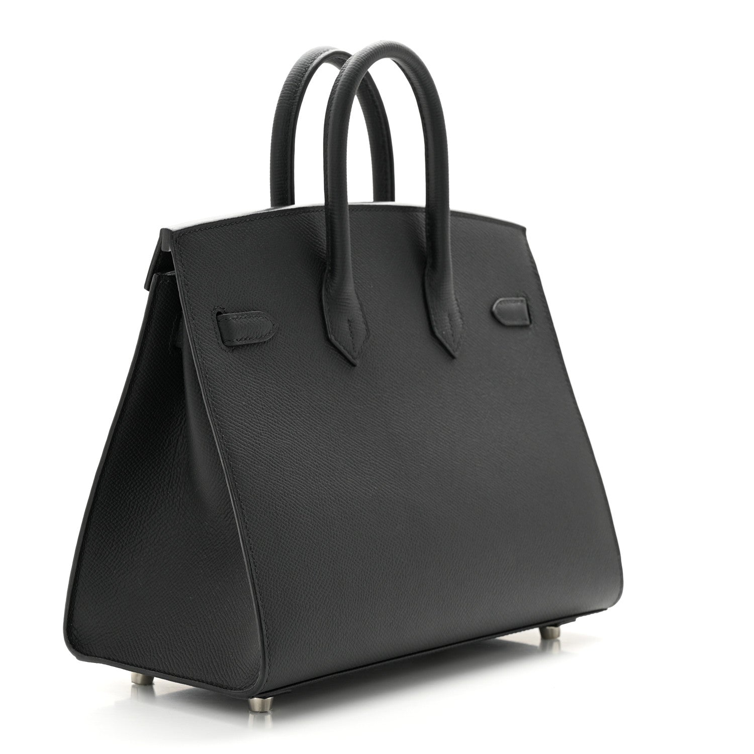 Hermes Epsom Horseshoe Birkin Sellier 25 Black Bleu Pale 3 of 11