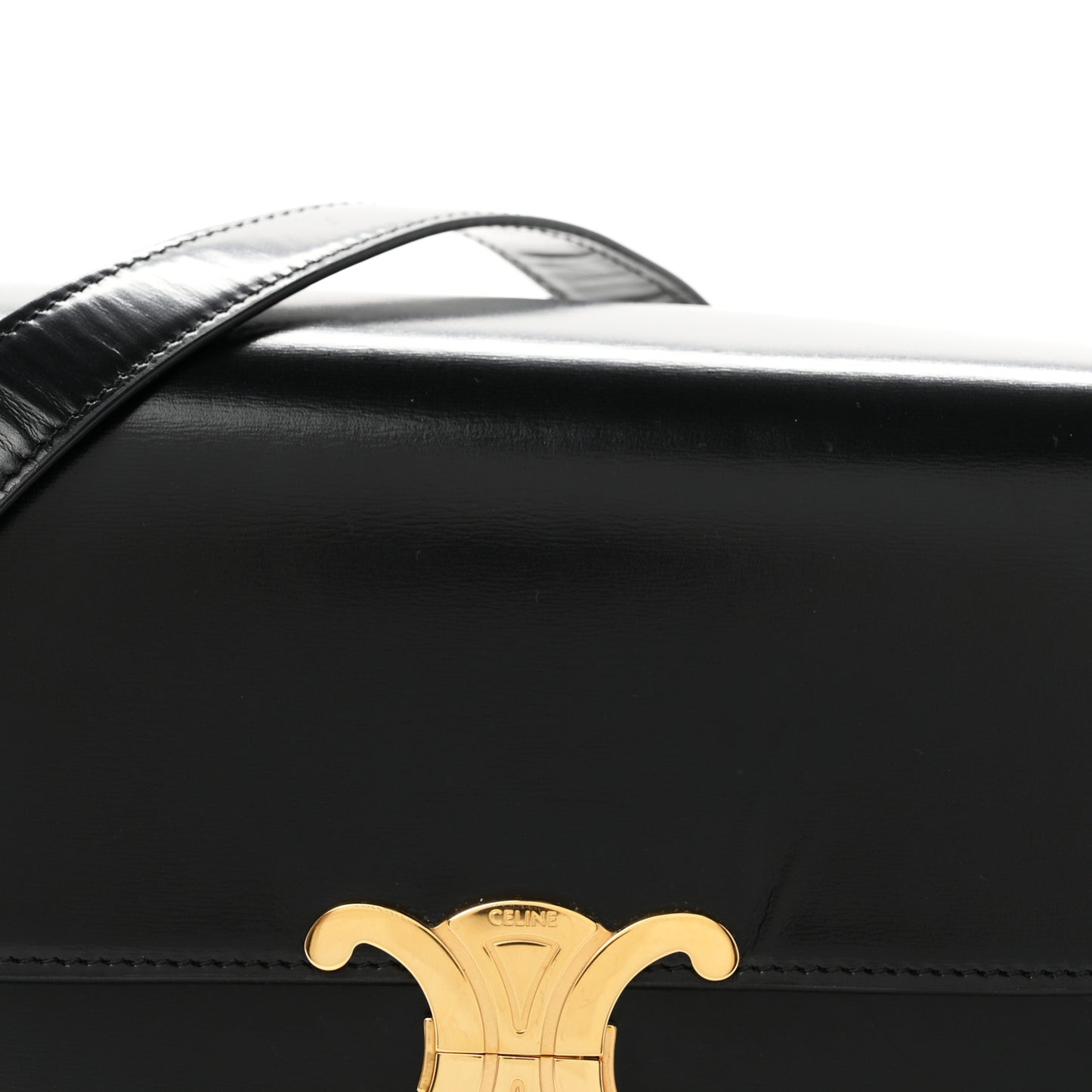 Shiny Calfskin Medium Triomphe Black