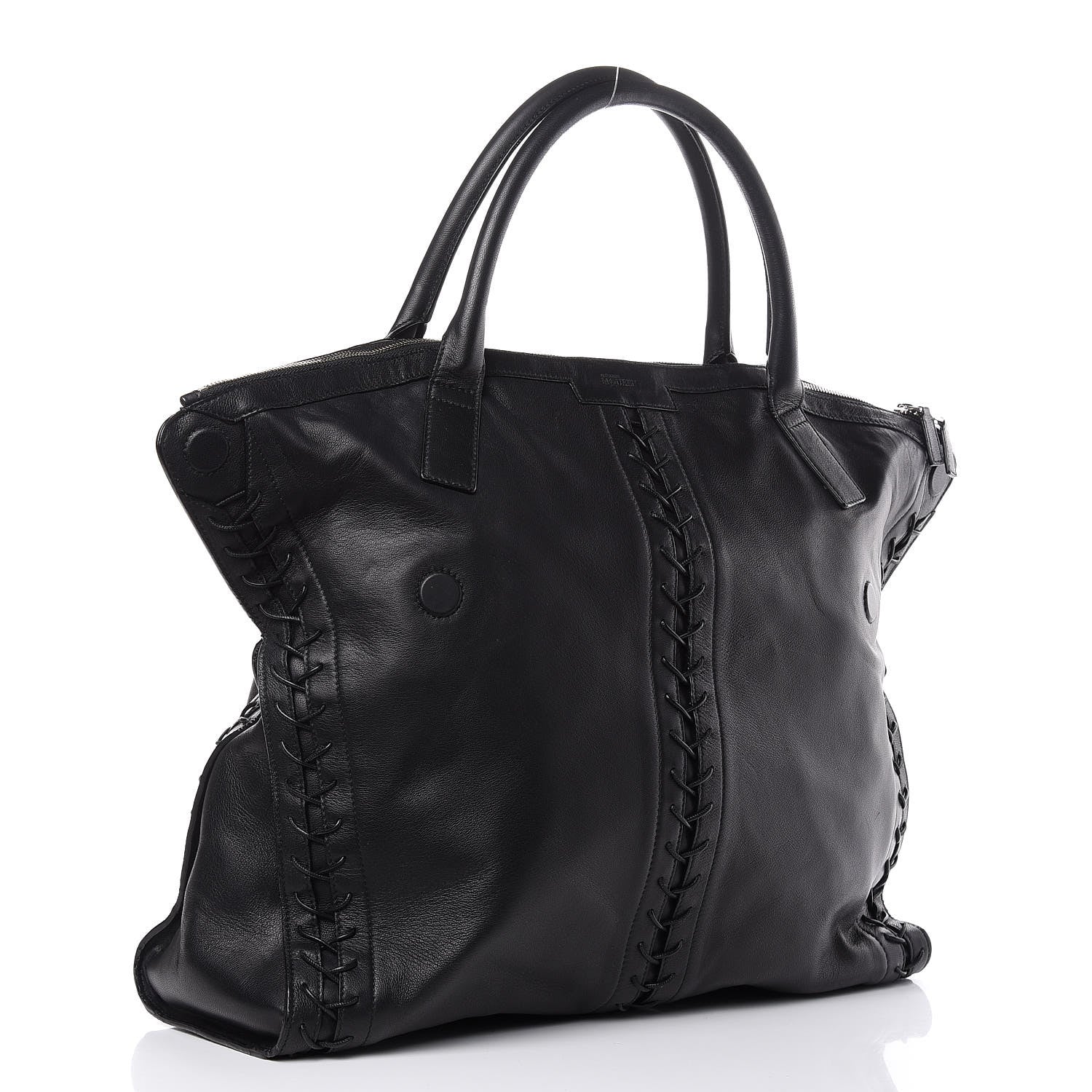 Alexander McQueen Lambskin Lace Up De Manta Tote Black 3 of 11