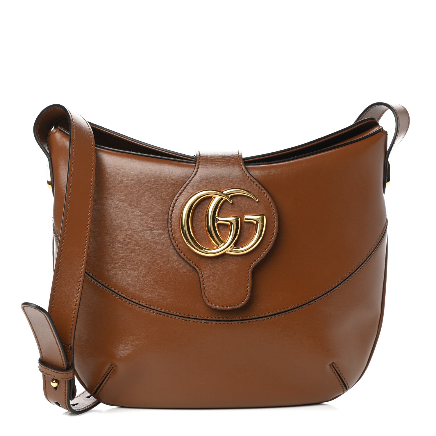 Gucci Boarded Plutone Calfskin Medium Arli Shoulder Bag Nocciola 1 of 9