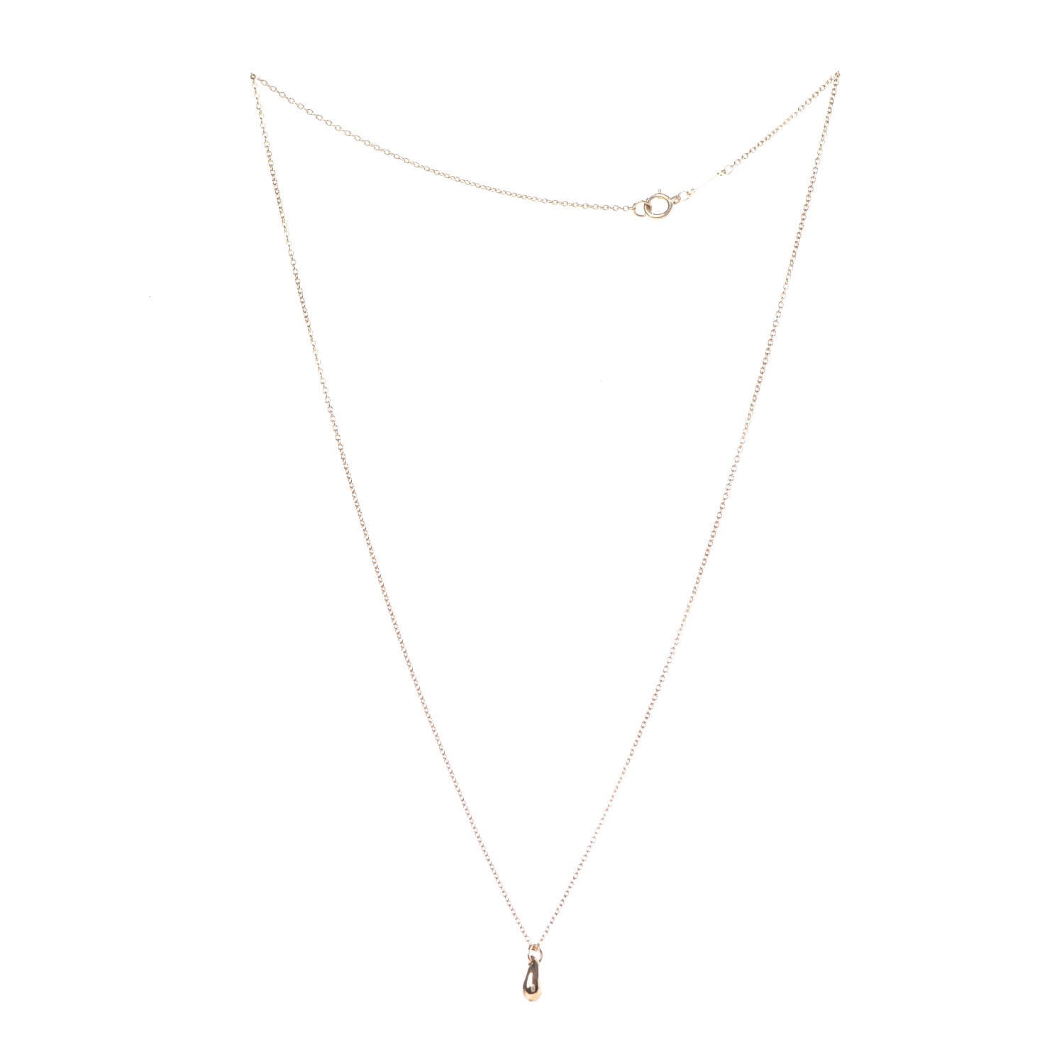 Tiffany 18K Yellow Gold 8mm Elsa Peretti Teardrop Pendant Necklace 3 of 7