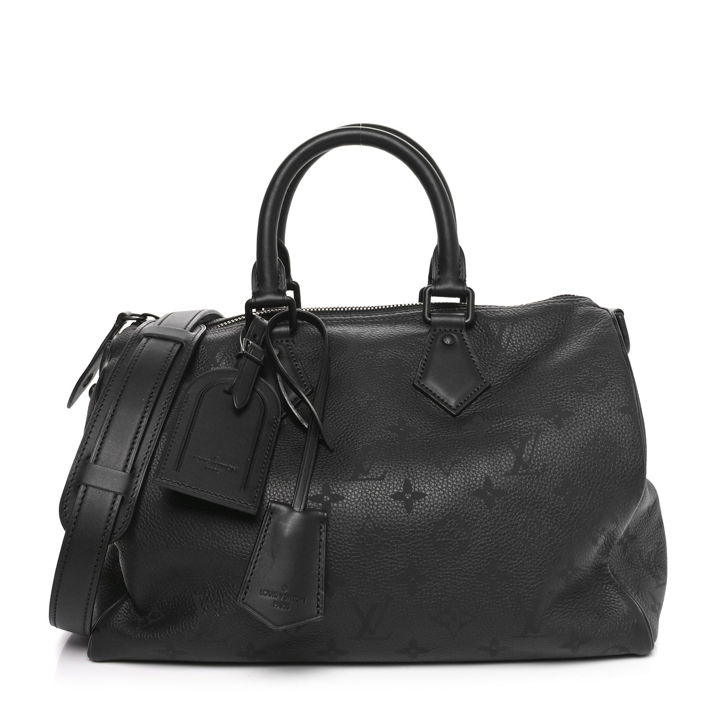 Calfskin Monogram Speedy P9 Bandouliere 30 Ultra Black