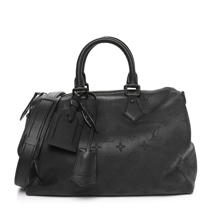 Louis Vuitton Calfskin Monogram Speedy P9 Bandouliere 30 Ultra Black 1 of 11