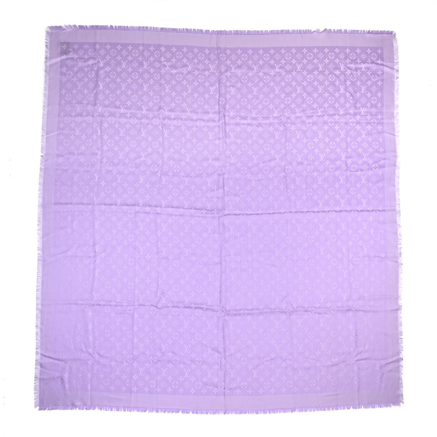 Louis Vuitton Silk Wool Monogram Shawl Mauve 1 of 4