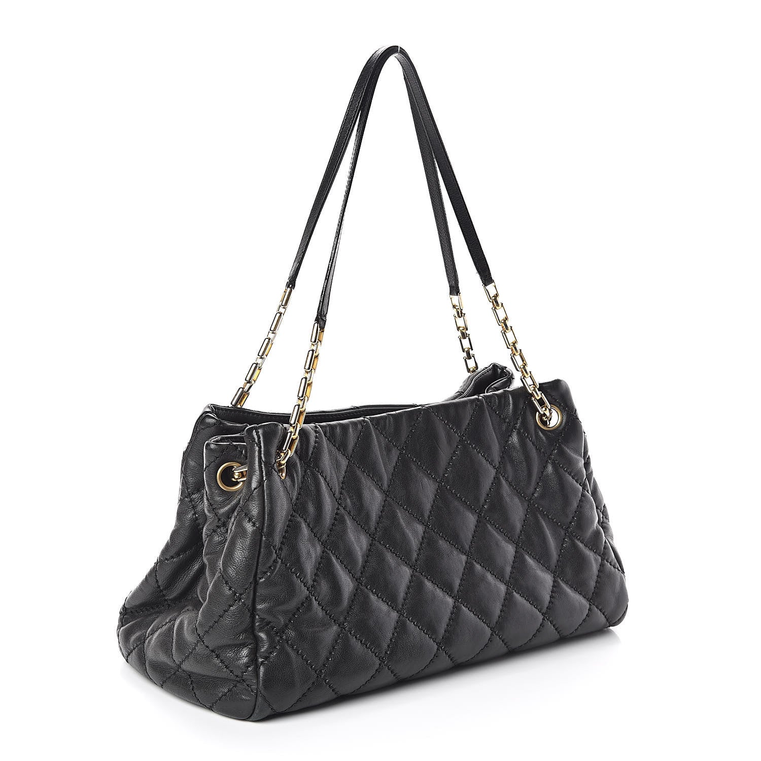 Chanel Calfskin Quilted Large Retro Chain Tote Black 3 of 10