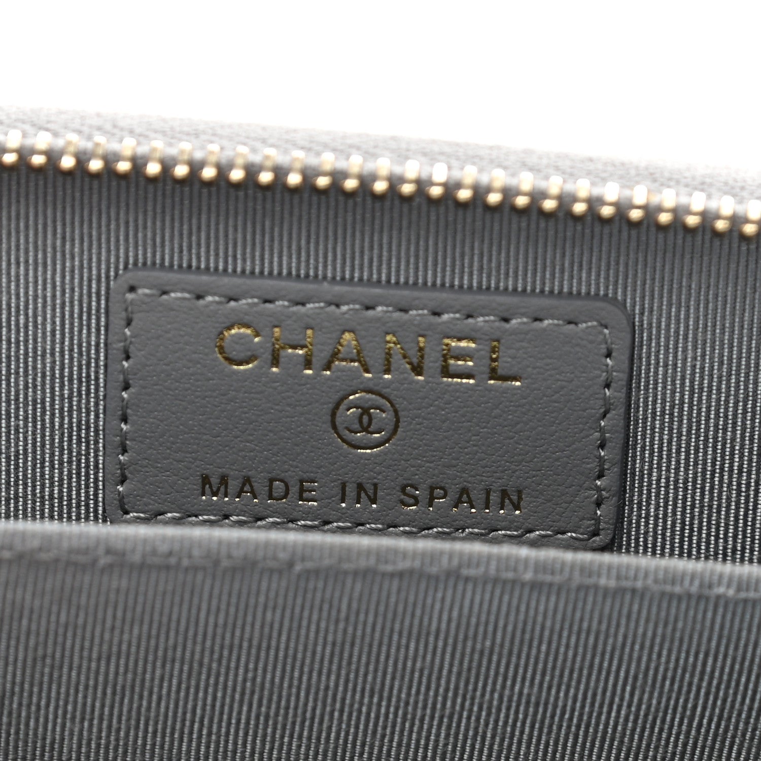Chanel Caviar Quilted Zip Coin Purse Grey 6 of 9