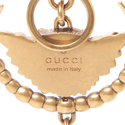 Gucci Metal Pearl Interlocking GG Tiger Key Charm Gold 4 of 4