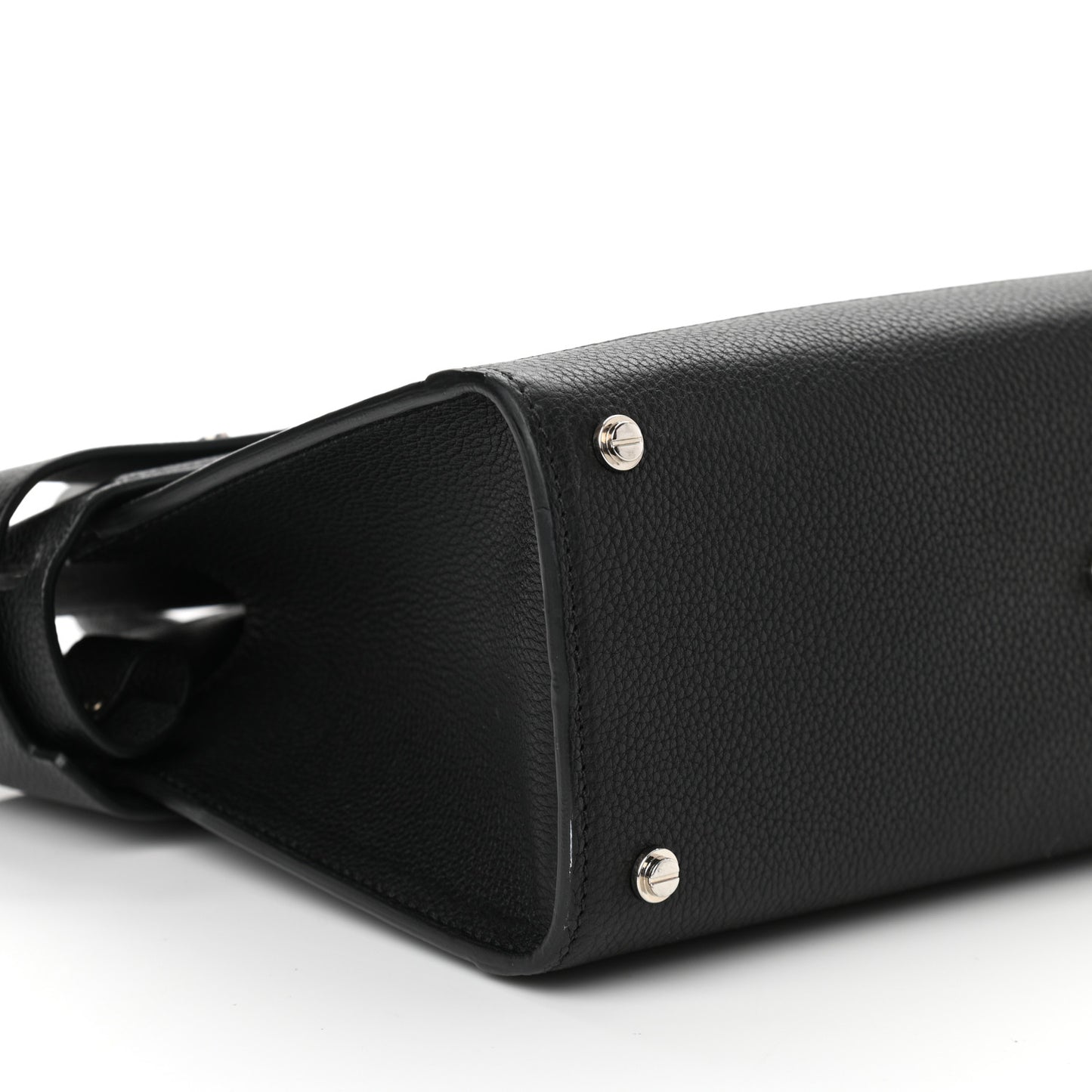 Grained Calfskin Small Horizon Satchel Black