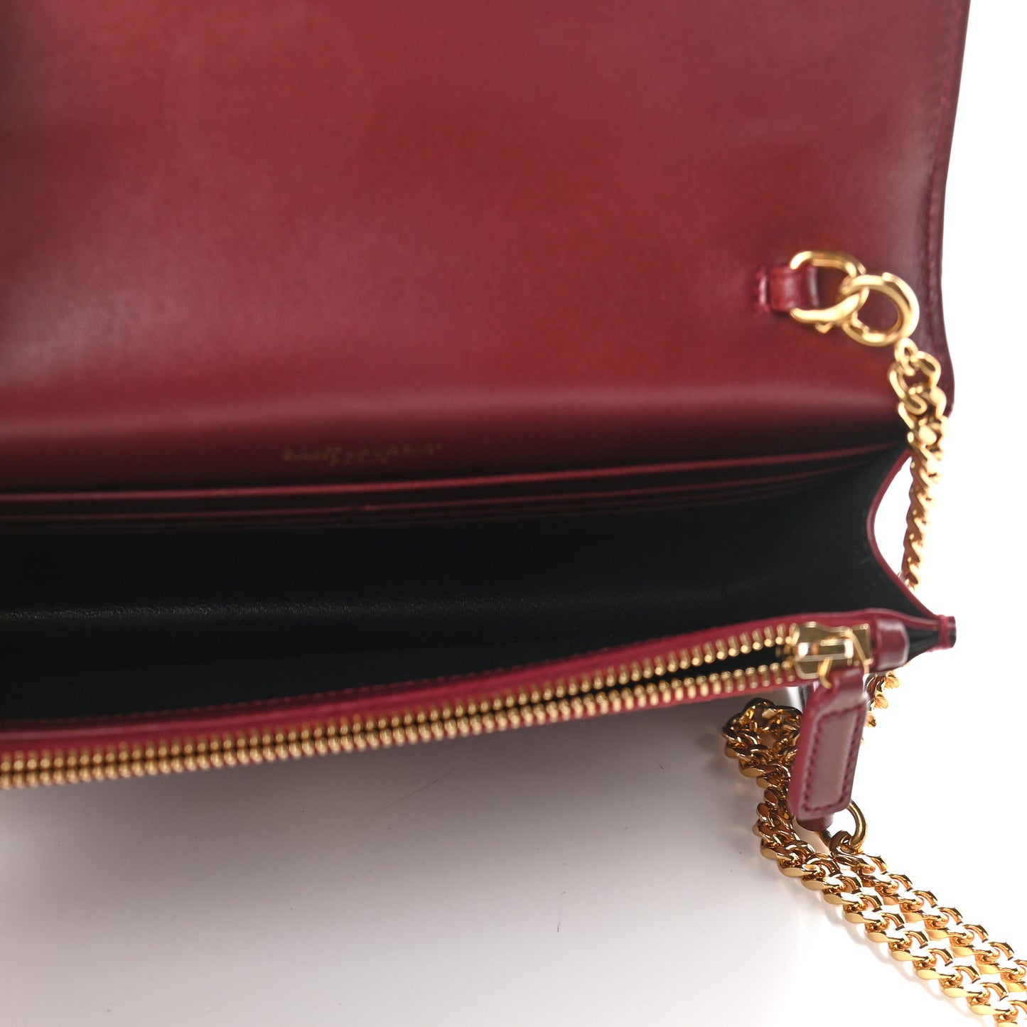Smooth Calfskin Classic Monogram Kate Tassel Chain Wallet Palissandre