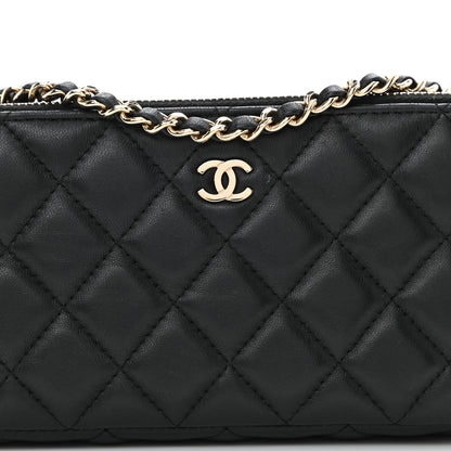 Chanel Lambskin Quilted Small Clutch With Chain Black 11 of 11
