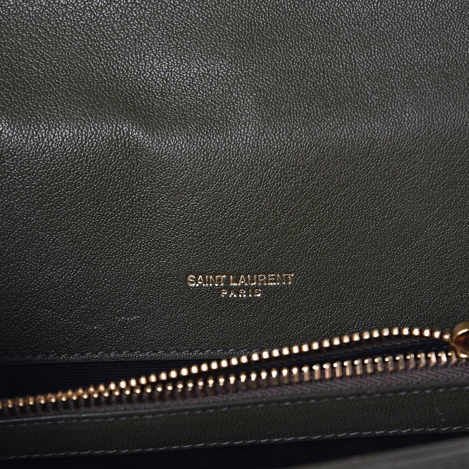 Saint Laurent Sheepskin Matelasse Chevron Monogram Medium College Bag Military Olive 7 of 10