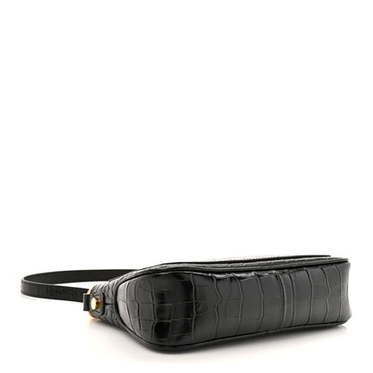 Tom Ford Crocodile Embossed Calfskin Shoulder Bag Black 4 of 9