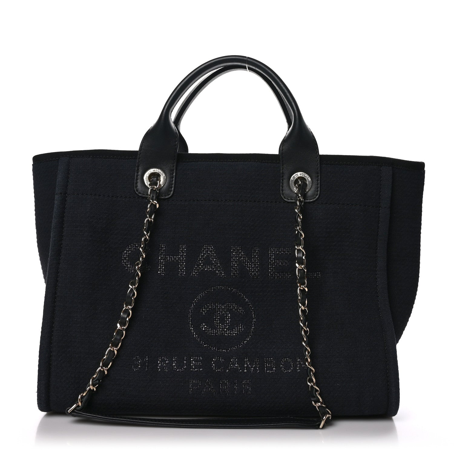 Chanel Mixed Fibers Small Deauville Tote Black 1 of 11