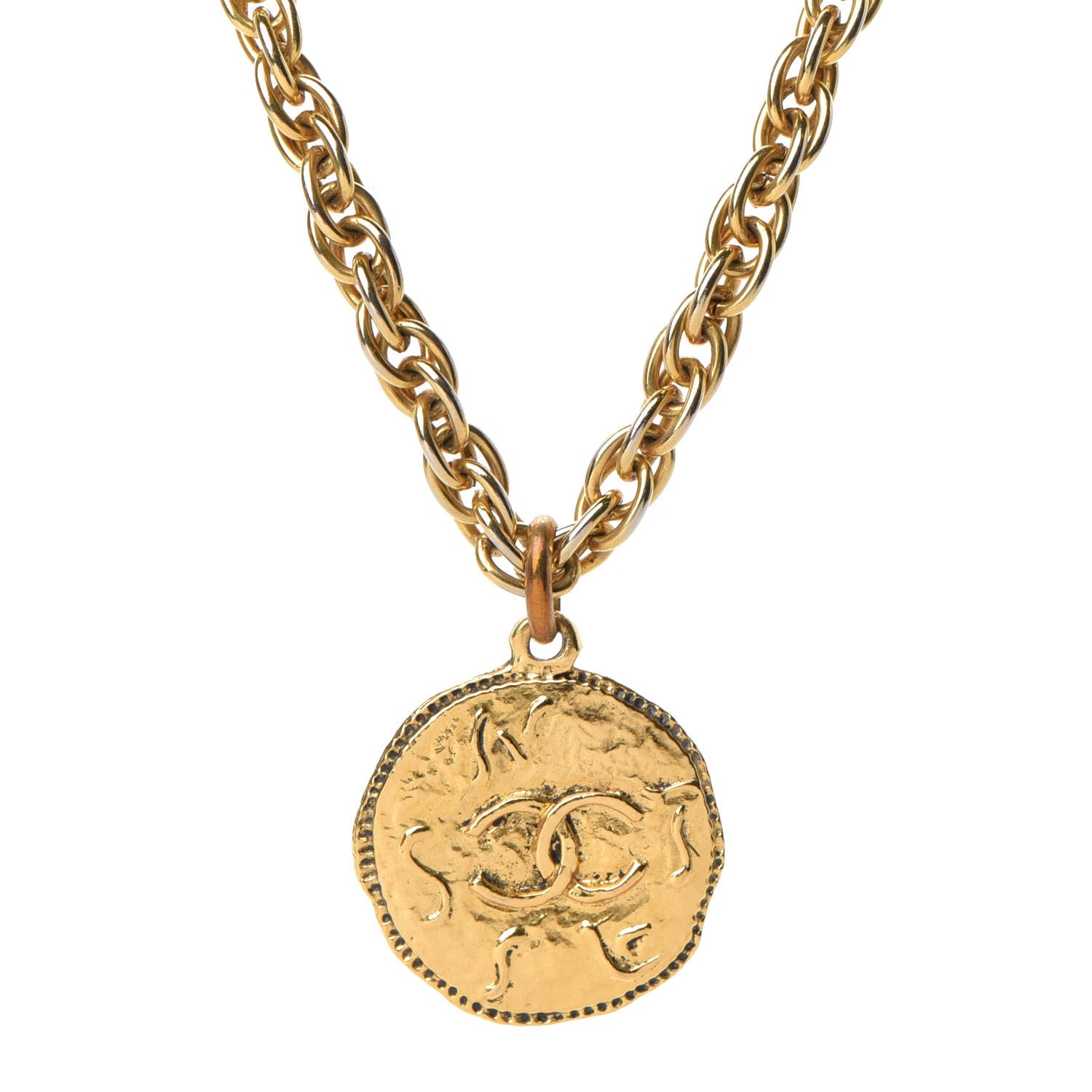 Chanel CC Chain Pendant Long Necklace Gold 3 of 8