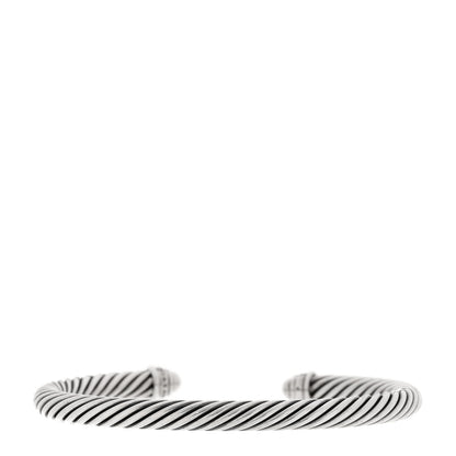 David Yurman Sterling Silver Diamond 5mm Cable Classics Dome Bracelet 2 of 3