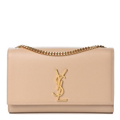 Saint Laurent Grain De Poudre Medium Monogram Kate Satchel Nude Powder 1 of 9