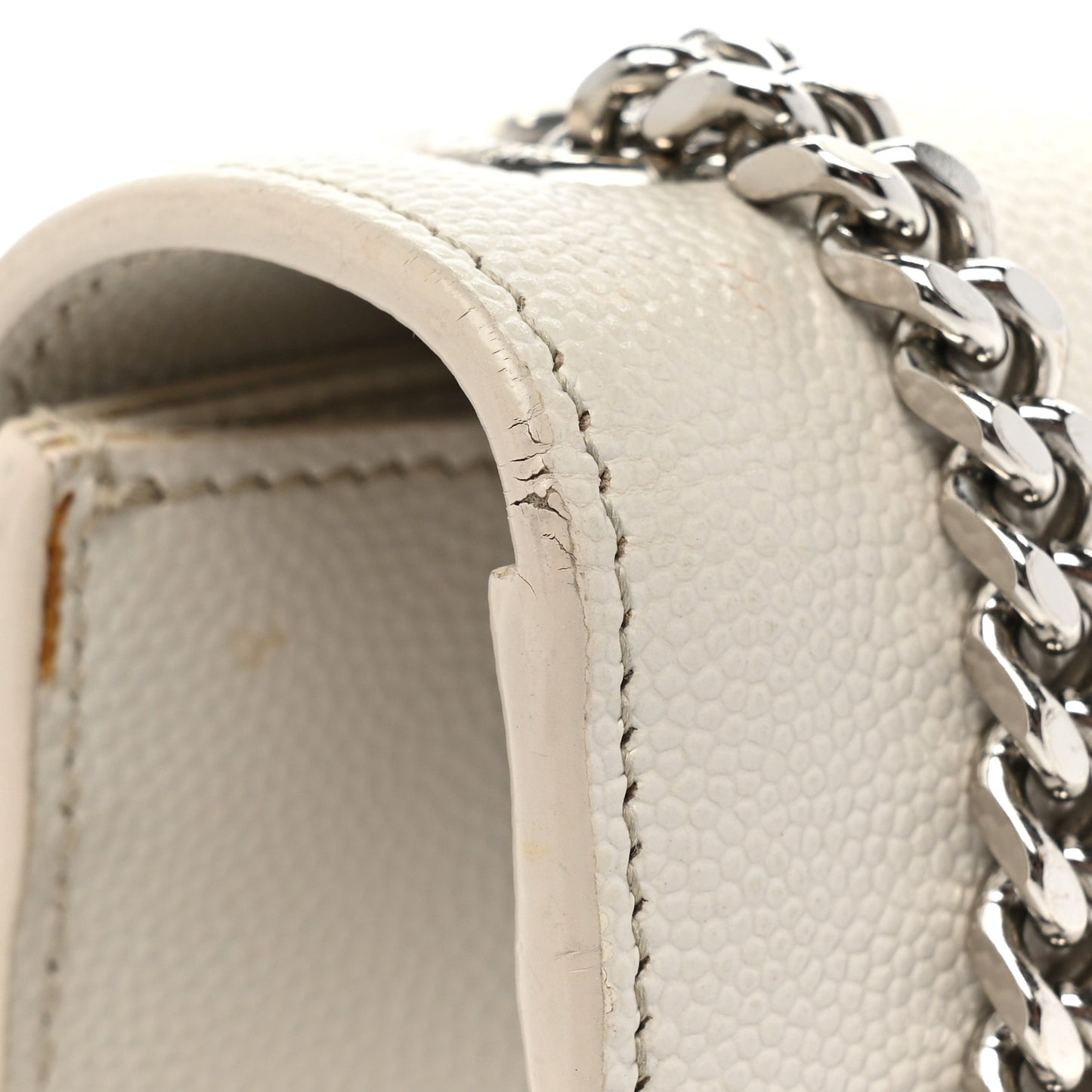Grain De Poudre Small Monogram Kate Satchel Icy White