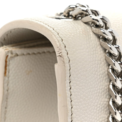 Saint Laurent Grain De Poudre Small Monogram Kate Satchel Icy White 19 of 27