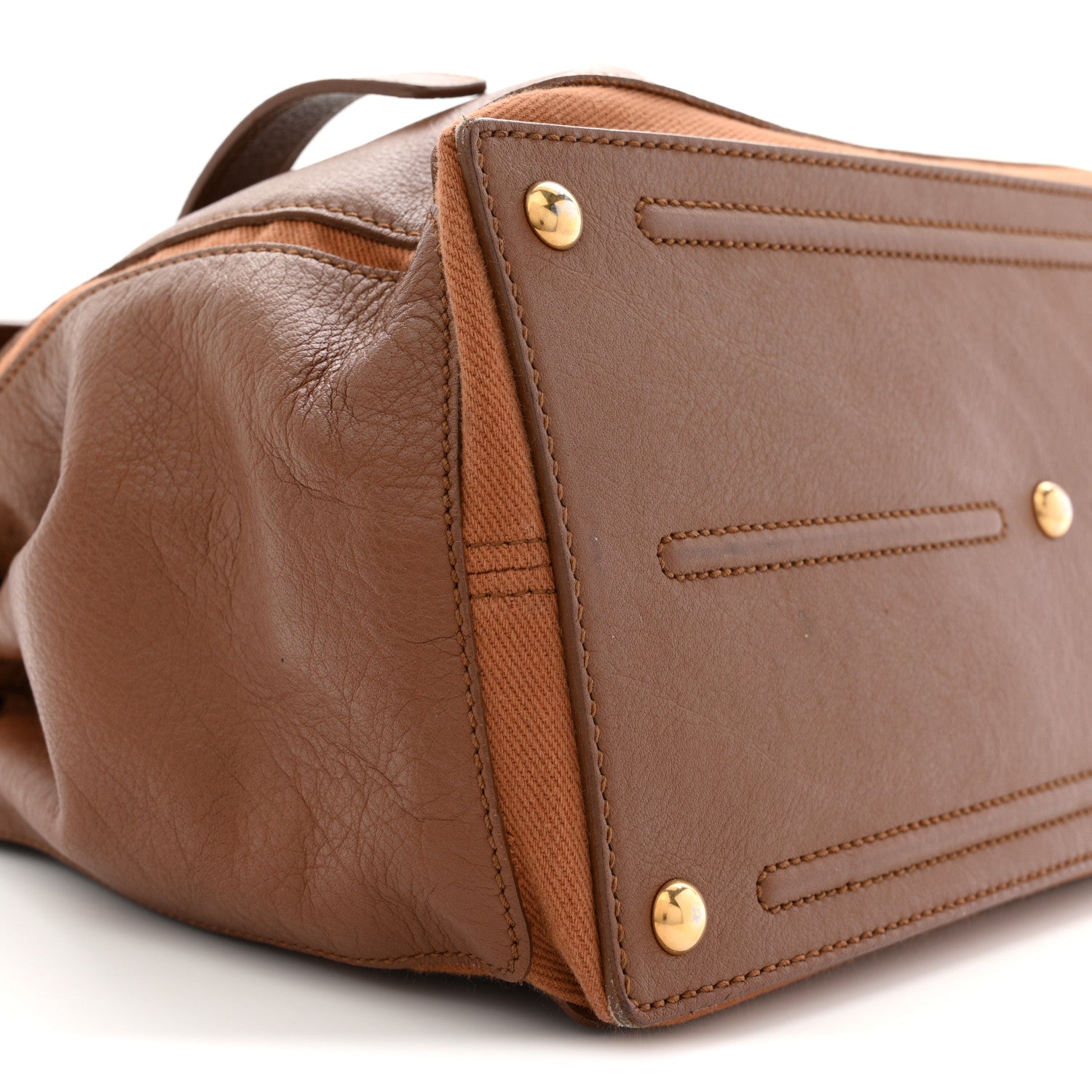 Saint Laurent Calfskin Canvas Medium Muse Two Brown 8 of 13