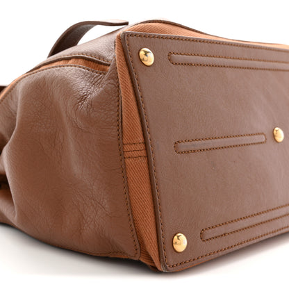 Saint Laurent Calfskin Canvas Medium Muse Two Brown 8 of 13
