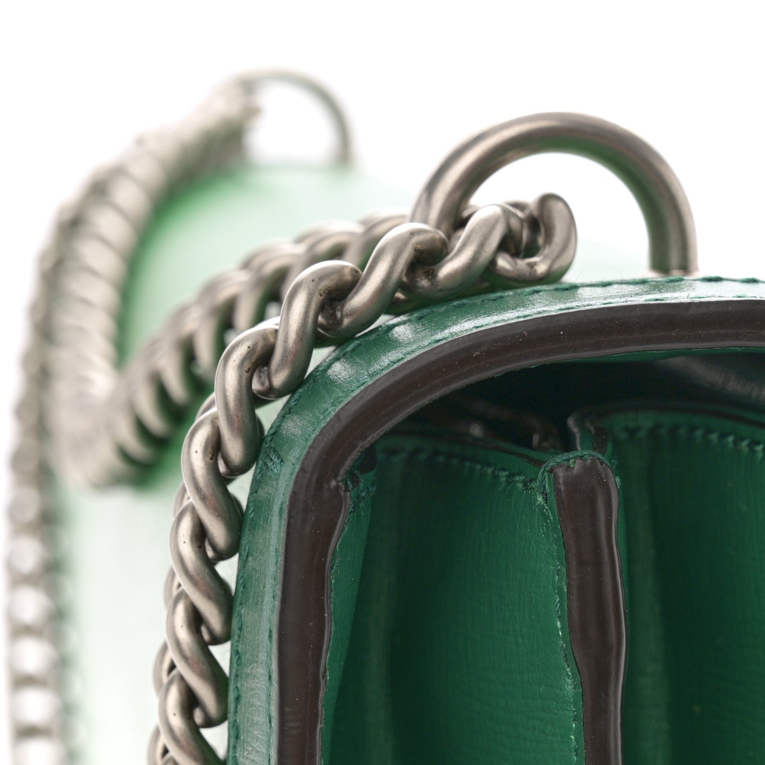 Gucci Azalea Calfskin Enamel Small Dionysus Shoulder Bag New Shamarock Emerald Off White 13 of 13