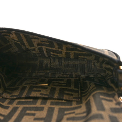 Fendi Fabric Jacquard FF 1974 Mini Baguette Tobacco Moro Black 5 of 10