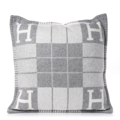Hermes Wool Cashmere Avalon III Pillow PM Ecru Gris Clair 1 of 5