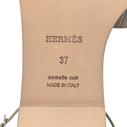 Hermes Matte Alligator Santorini Sandals 37 Beige Nomade 8 of 10