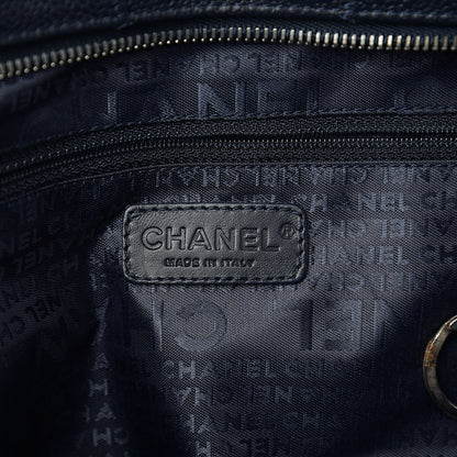 Chanel Caviar Square Stitched Satchel Navy 5 of 9