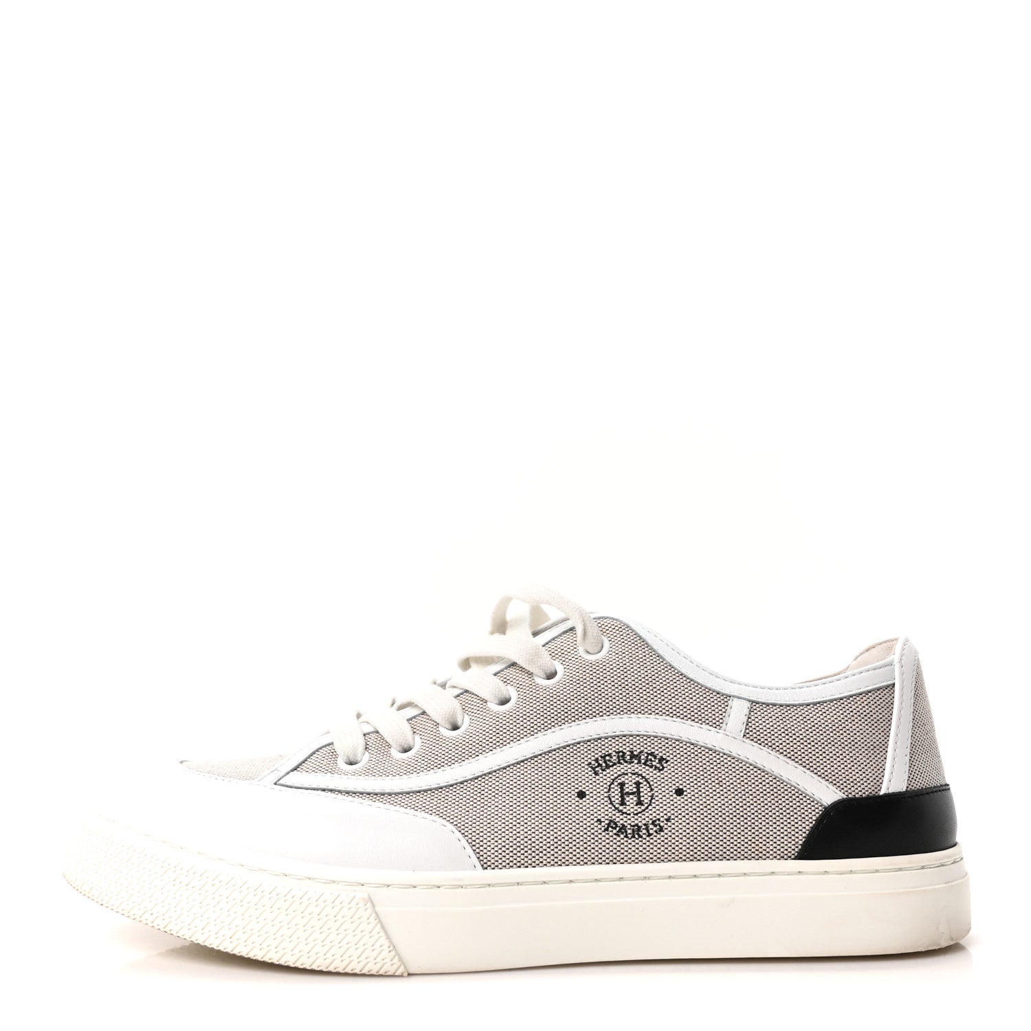 Hermes Canvas Calfskin Get Sneakers 39.5 Prunoir White 1 of 9