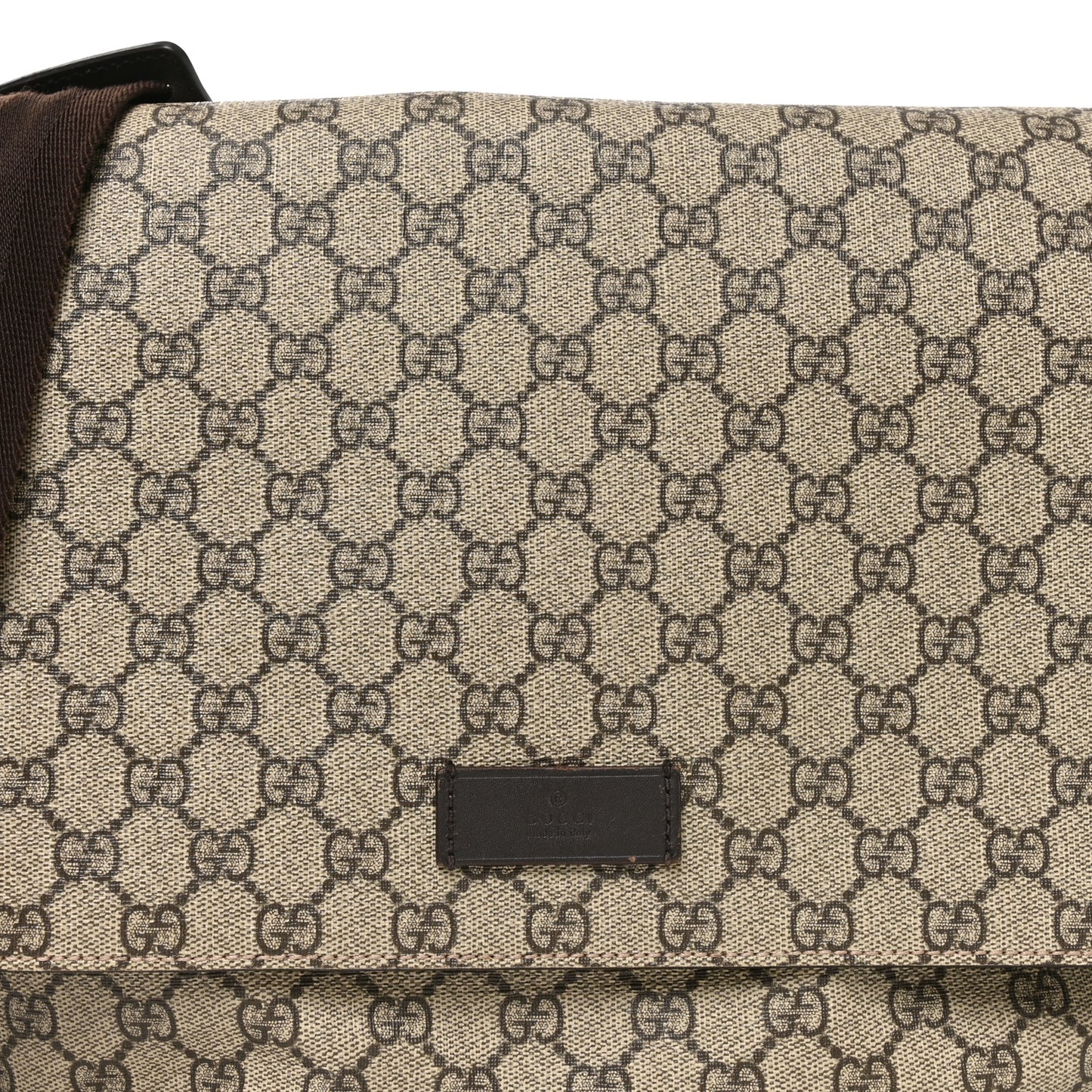 GG Plus Monogram Messenger Diaper Bag Dark Brown