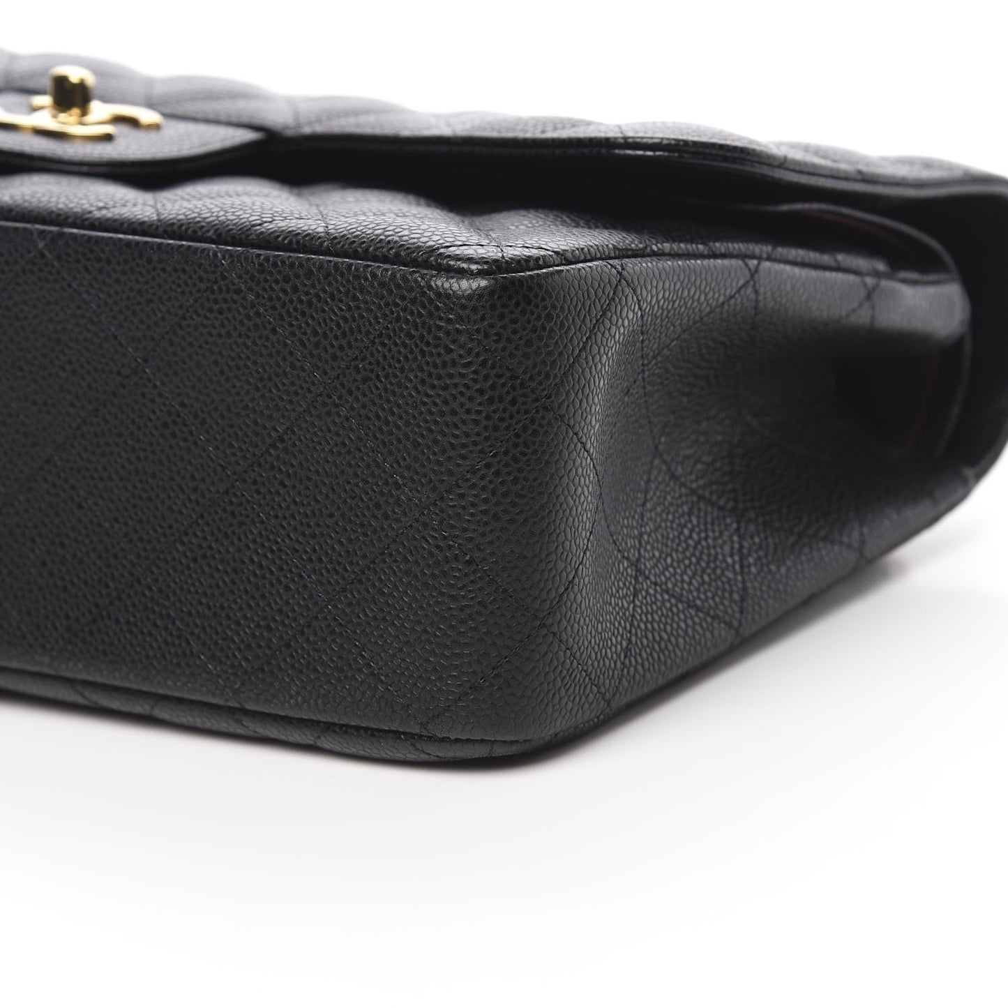 Caviar Quilted Jumbo Double Flap Black