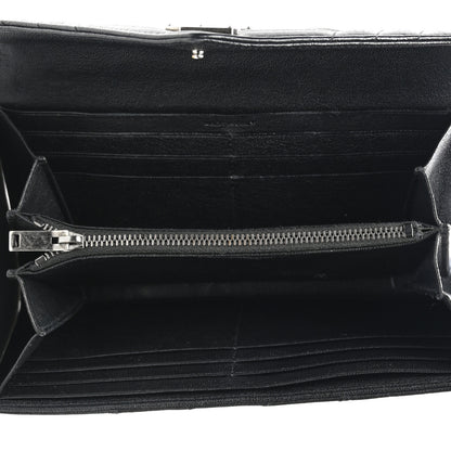 Saint Laurent Lambskin Mixed Matelasse Quilted Large Monogram Envelope Wallet Black 4 of 7