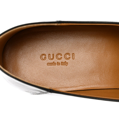 Gucci Goatskin Womens Horsebit Mid-Heel Loafers 38 Black 7 of 9
