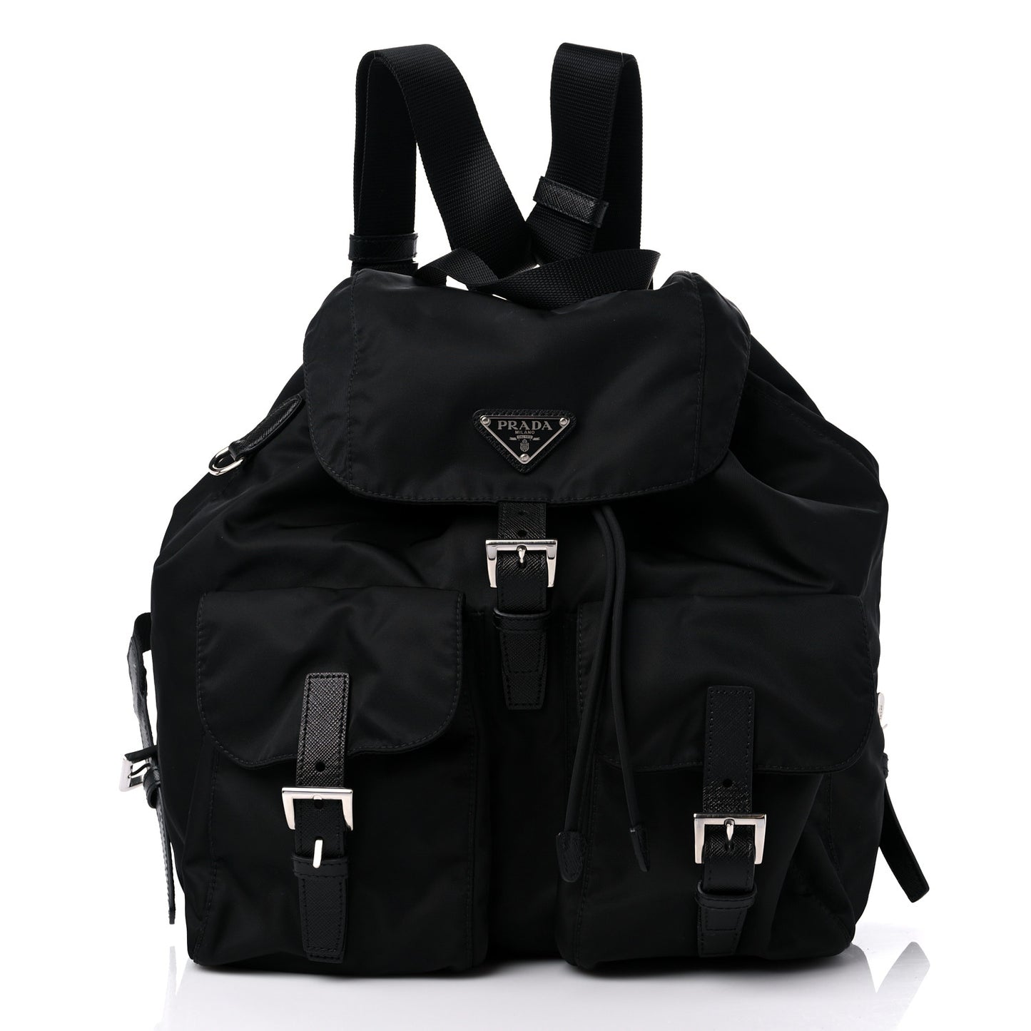 Re-Nylon Saffiano Medium Backpack Black