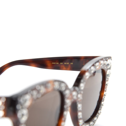 Gucci Acetate Hearts Cat Eye Sunglasses GG0116S Havana 5 of 8