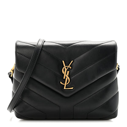 Saint Laurent Calfskin Y Quilted Monogram Toy Loulou Crossbody Bag Black 1 of 11