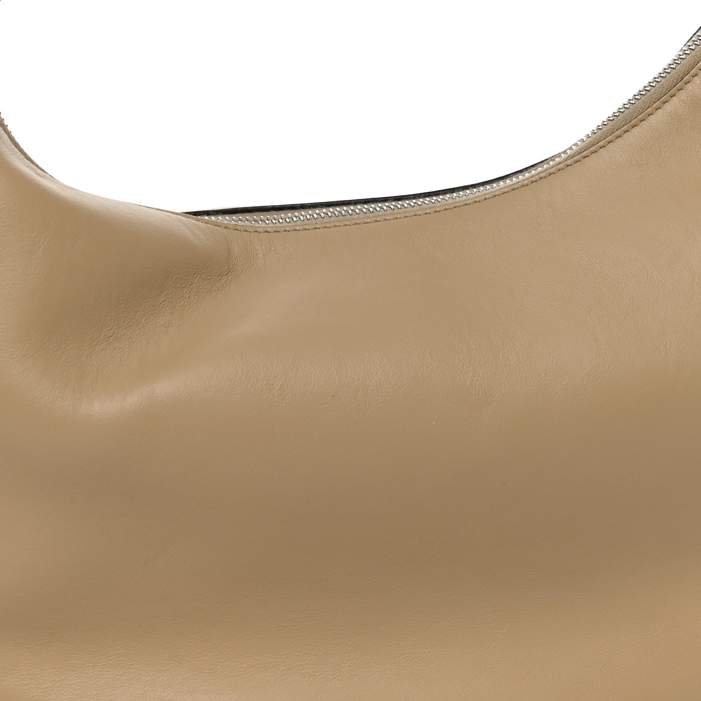 Vitello Grace Matte Metal Handle Medium Fendigraphy Hobo Bag Beige Amido