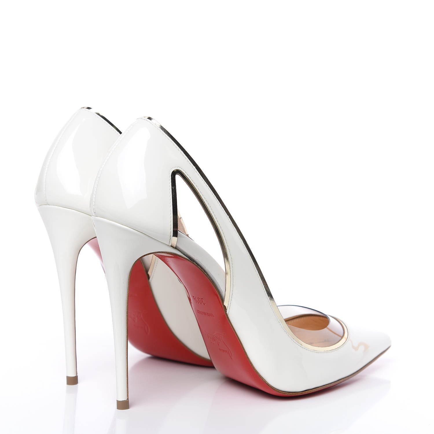 Christian Louboutin Patent Vinyl Cosmo 554 100 Pumps 39.5 Snow 4 of 9