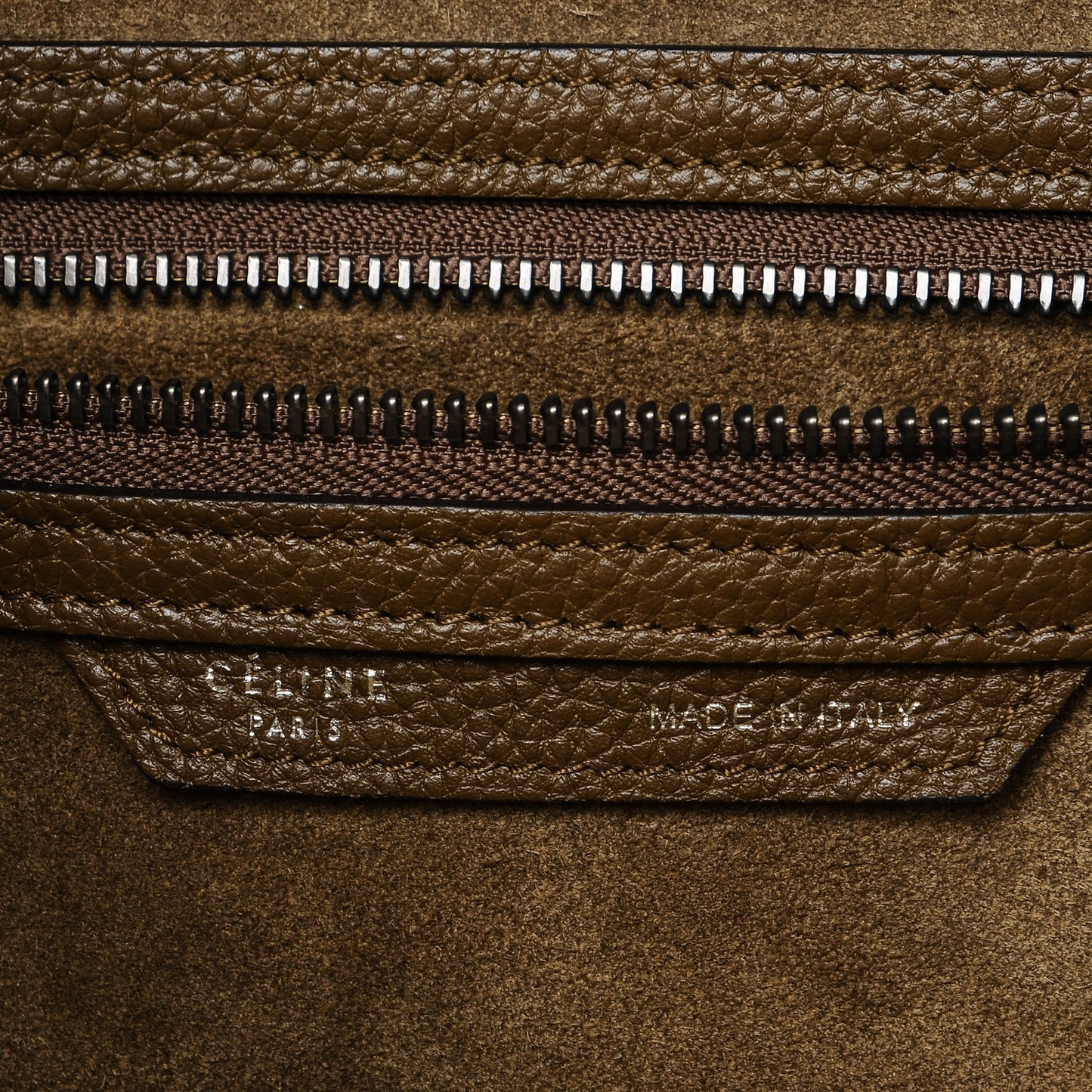 Drummed Calfskin Mini Luggage Moss Green