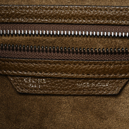 Celine Drummed Calfskin Mini Luggage Moss Green 9 of 10