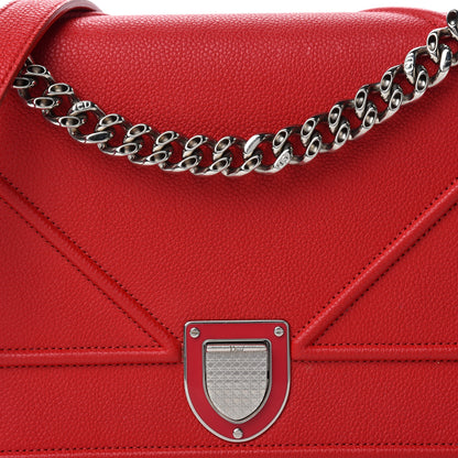 Christian Dior Grained Calfskin Medium Diorama Flap Bag Red 11 of 11