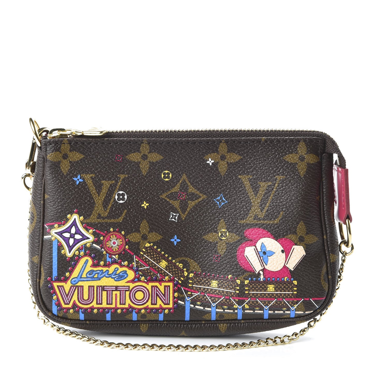 Monogram 2020 Christmas Animation Roller Coaster Mini Pochette Accessories Pivoine